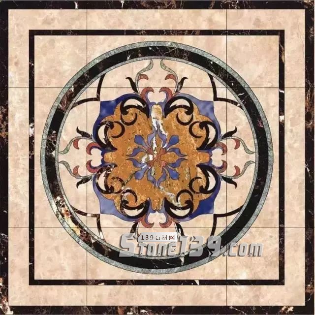 方形內帶圓形拼花 大理石拼花圖案