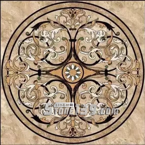 方形內帶圓形拼花 大理石拼花圖案