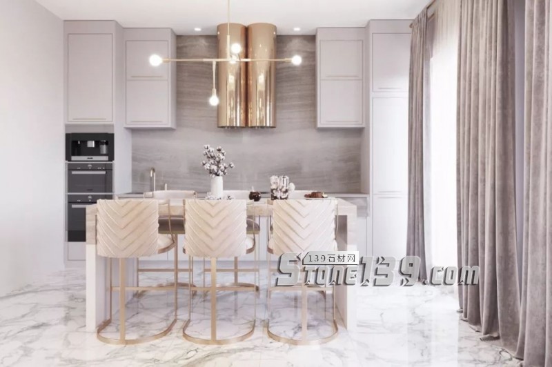 大理石與金屬搭配的裝飾 感受下自然現代風