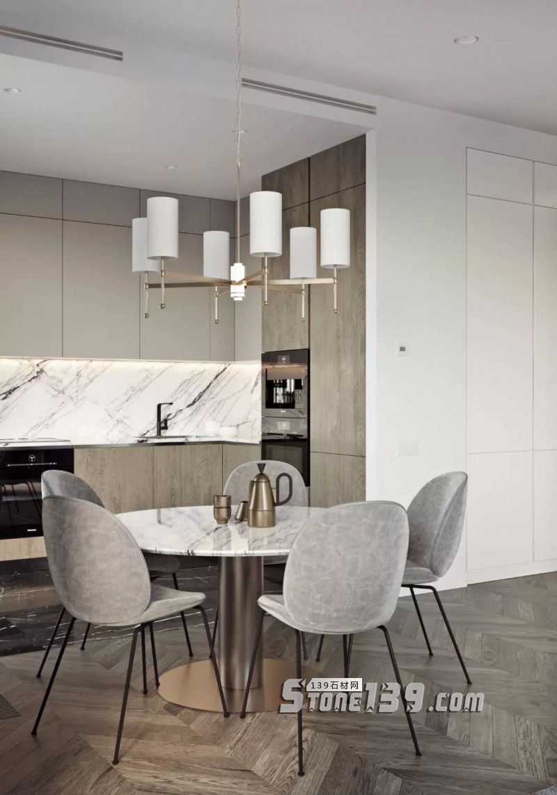 大理石與金屬搭配的裝飾 感受下自然現代風