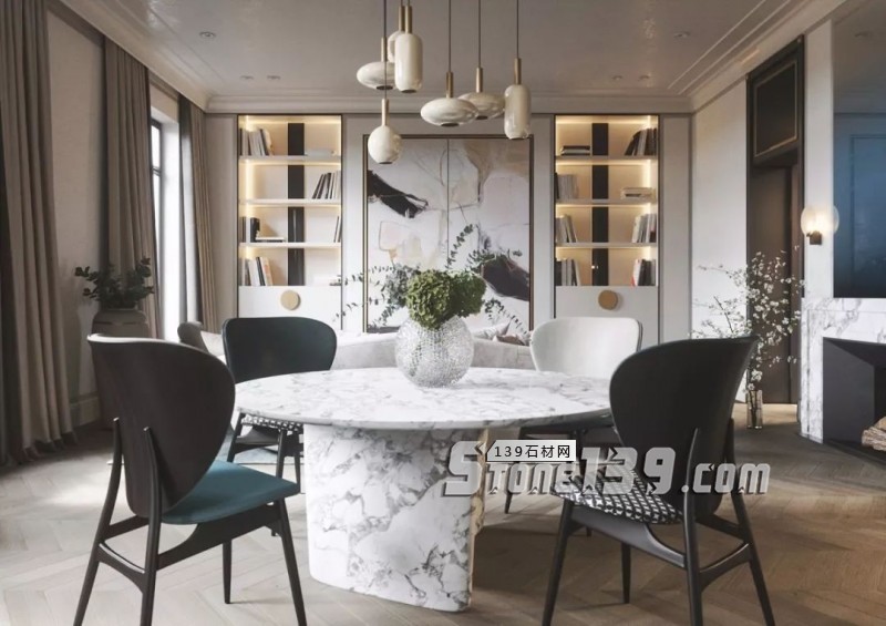 大理石與金屬搭配的裝飾 感受下自然現代風