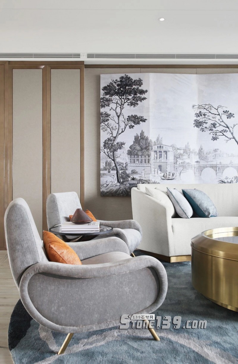 淺色大理石+黃銅，輕奢別墅裝飾 有質感有品味的生活