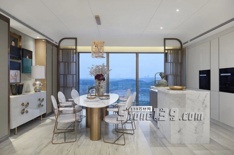淺色大理石+黃銅，輕奢別墅裝飾 有質感有品味的生活