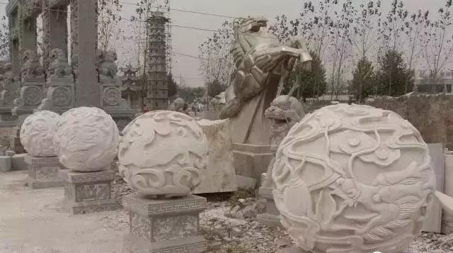 石雕龍球、圓球及浮雕