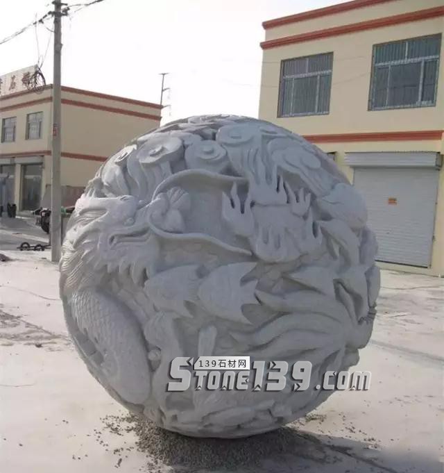 石雕龍球、圓球及浮雕