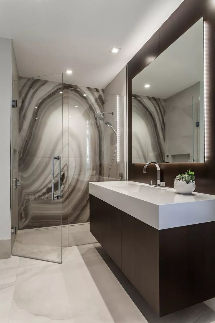 大理石裝飾的室內空間 黑白灰色經典國際范