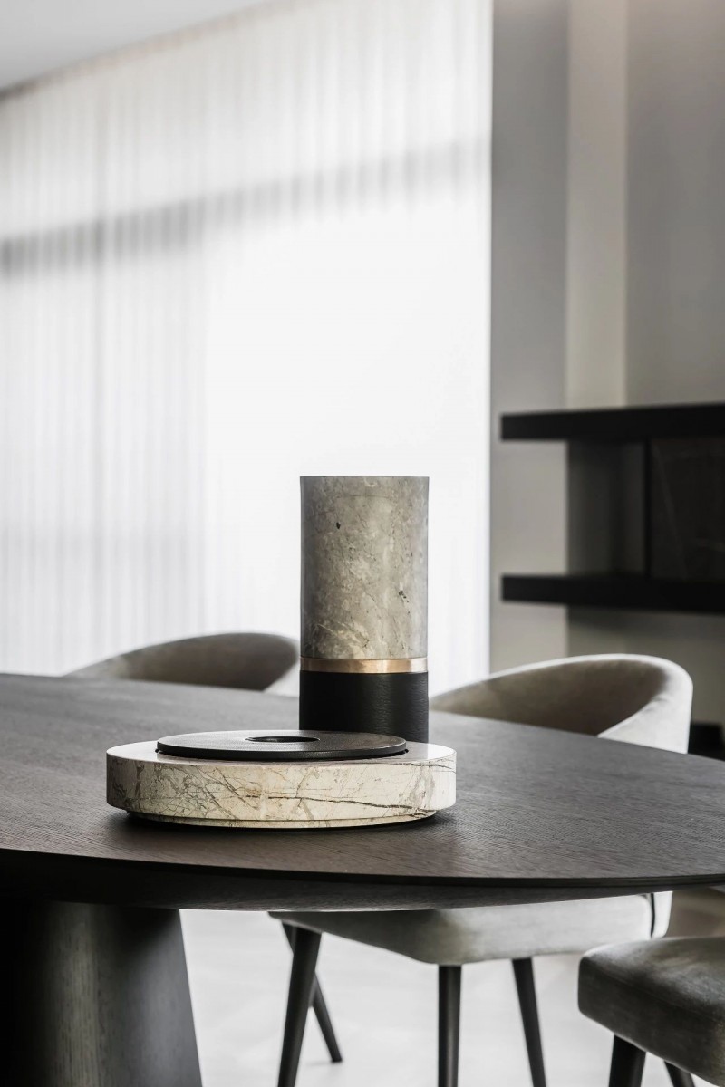 大理石裝飾的室內空間 黑白灰色經典國際范