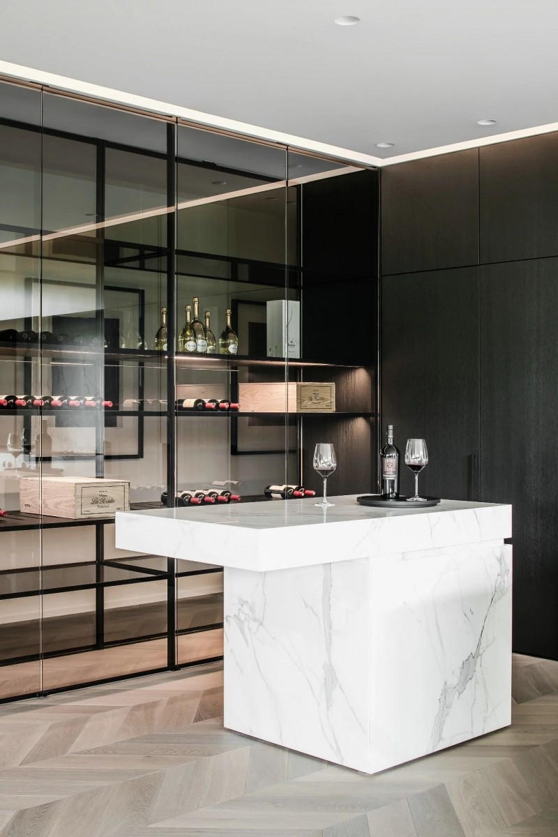 大理石裝飾的室內空間 黑白灰色經典國際范