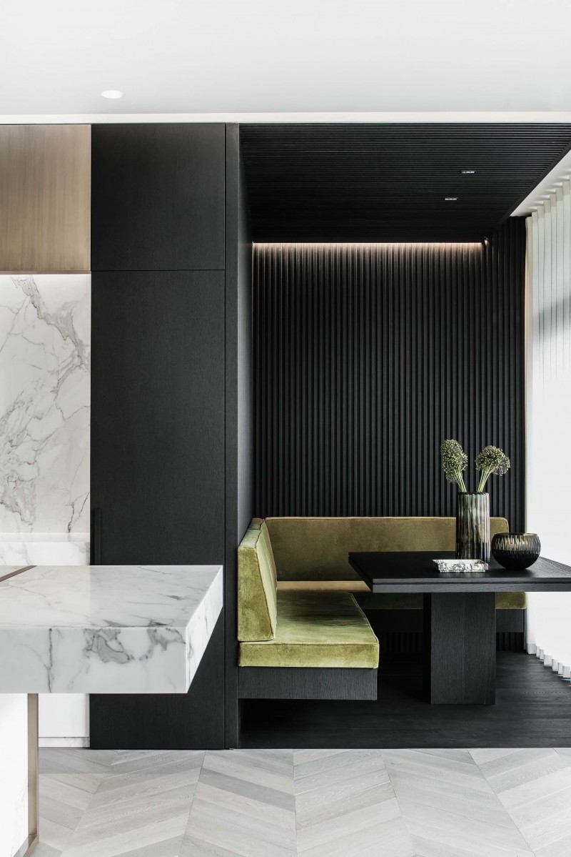 大理石裝飾的室內空間 黑白灰色經典國際范