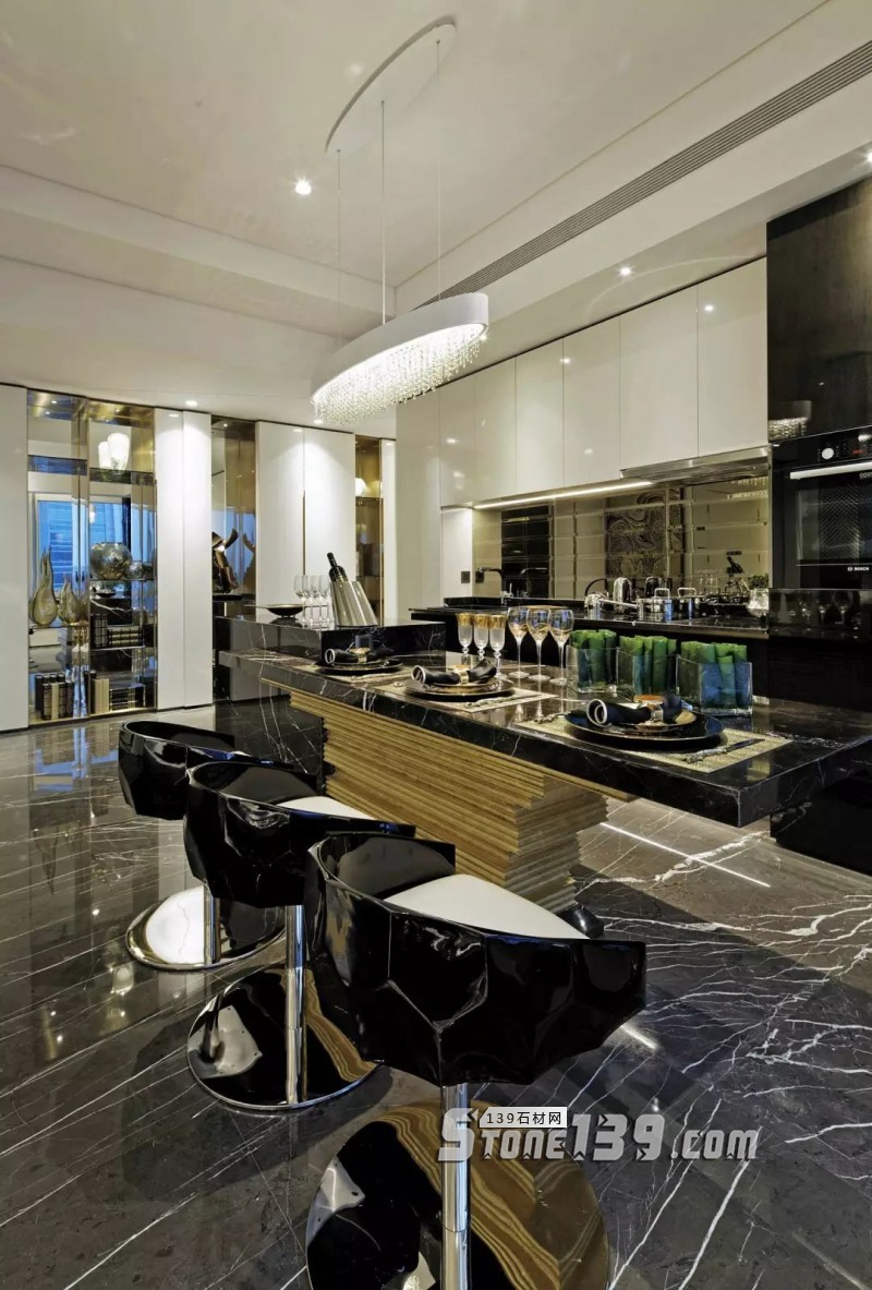 廚衛空間的大理石裝飾設計欣賞