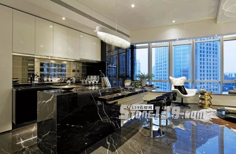 廚衛空間的大理石裝飾設計欣賞