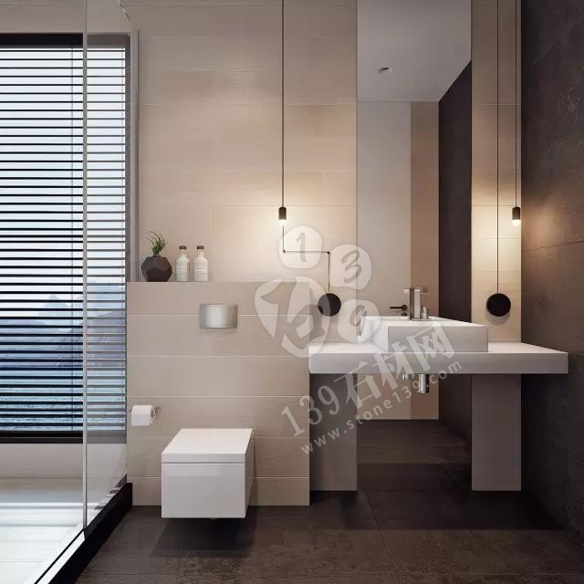 半開放式衛生間裝飾大理石案例