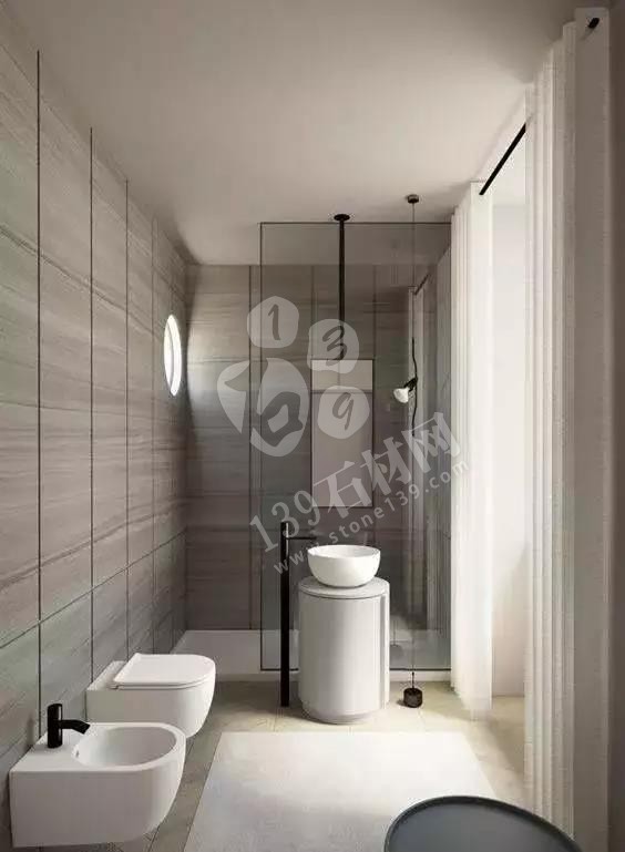 半開放式衛生間裝飾大理石案例