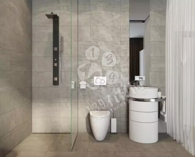 半開放式衛生間裝飾大理石案例