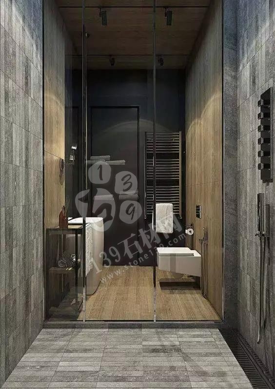 半開放式衛生間裝飾大理石案例