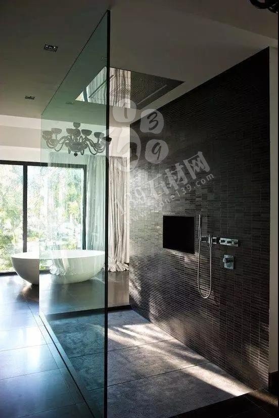 半開放式衛生間裝飾大理石案例