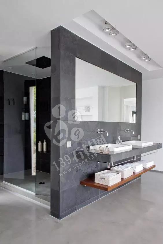 實體墻式衛生間裝飾大理石案例