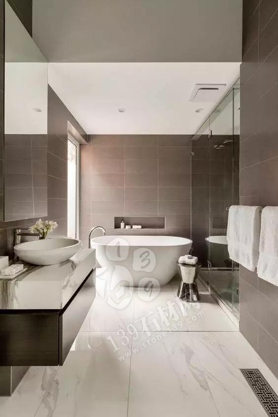 實體墻式衛生間裝飾大理石案例