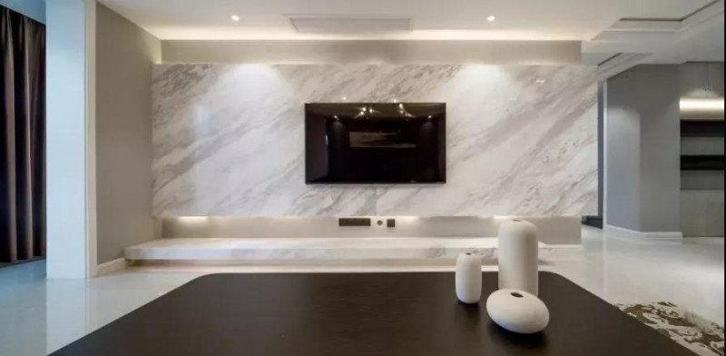 2018白色大理石電視背景墻 簡約不簡單