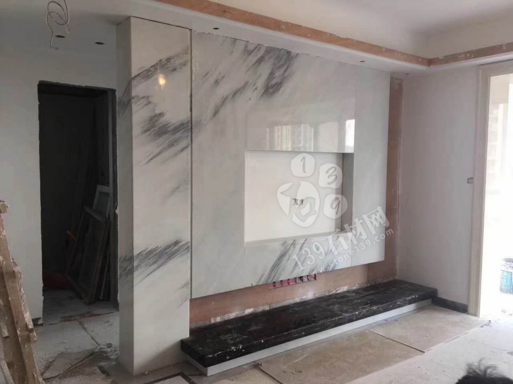 水墨白玉大理石背景墻裝飾