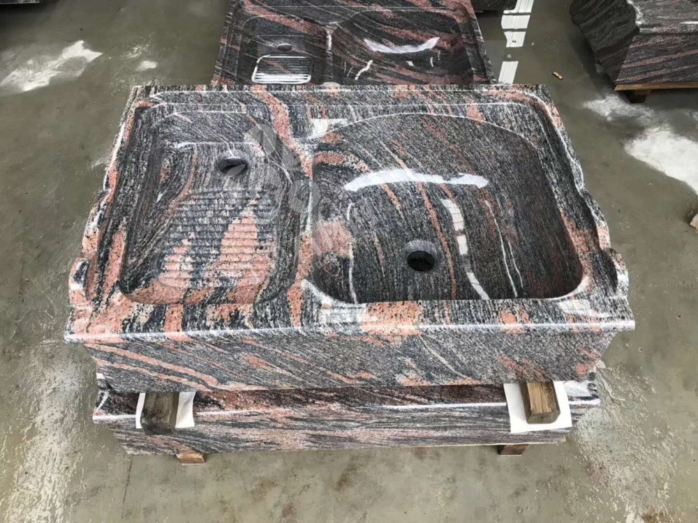 精品石材洗衣池幻彩紅材質洗衣池