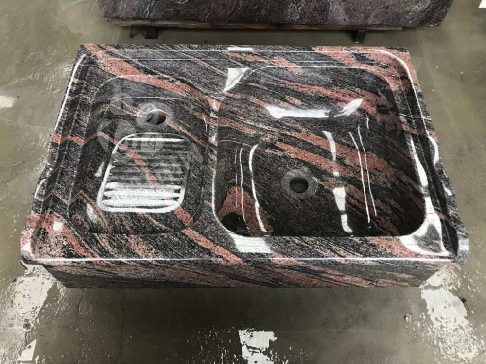 精品石材洗衣池幻彩紅材質洗衣池