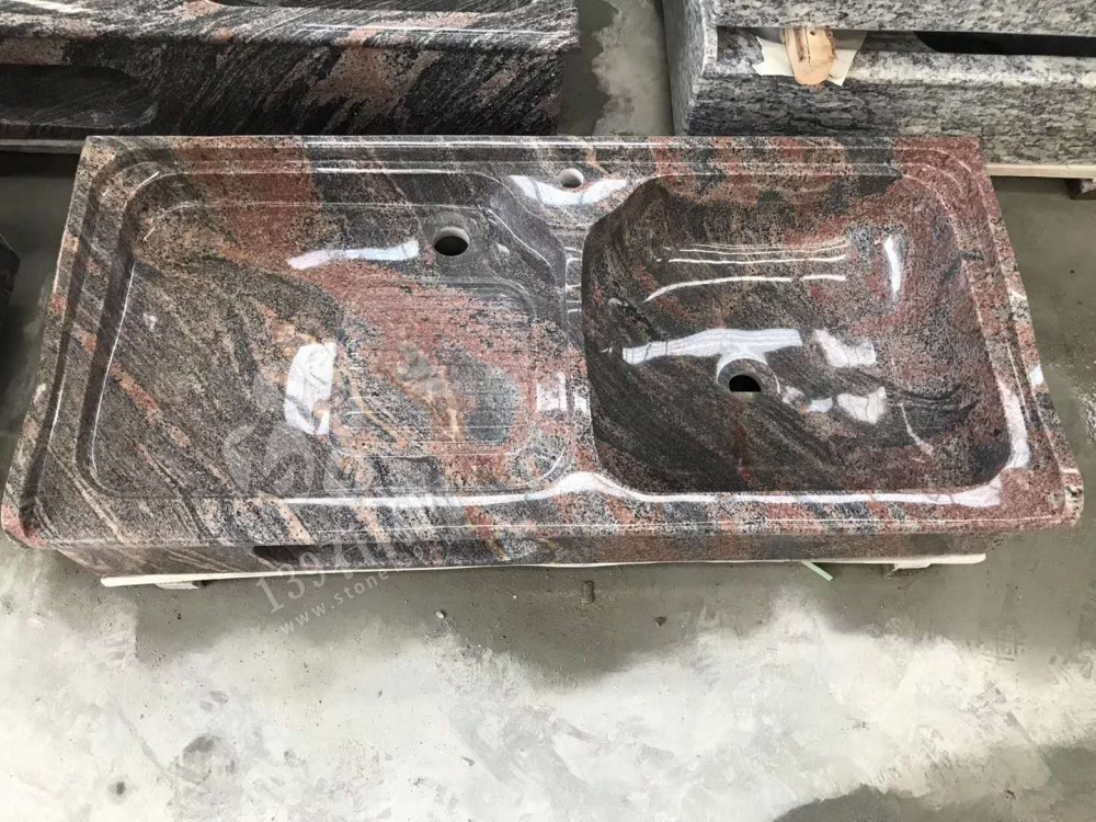 精品石材洗衣池幻彩紅材質洗衣池