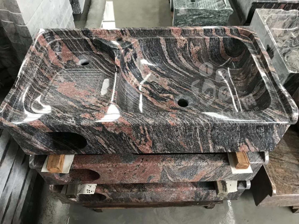 精品石材洗衣池幻彩紅材質洗衣池