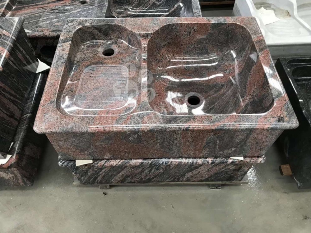 精品石材洗衣池幻彩紅材質洗衣池