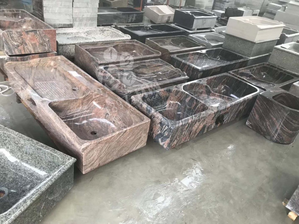 精品石材洗衣池幻彩紅材質洗衣池