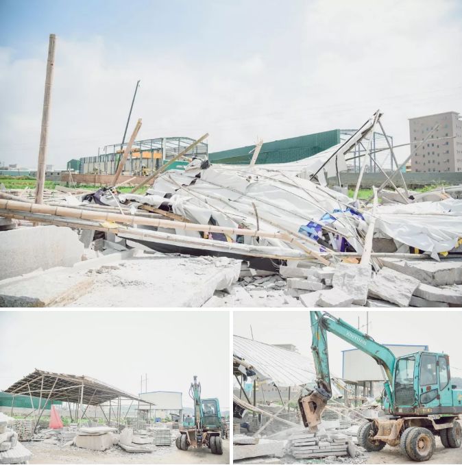 南安市石井鎮(zhèn)“重拳出擊”：取締“三無”石材加工廠，拆除面積總計1670平方米