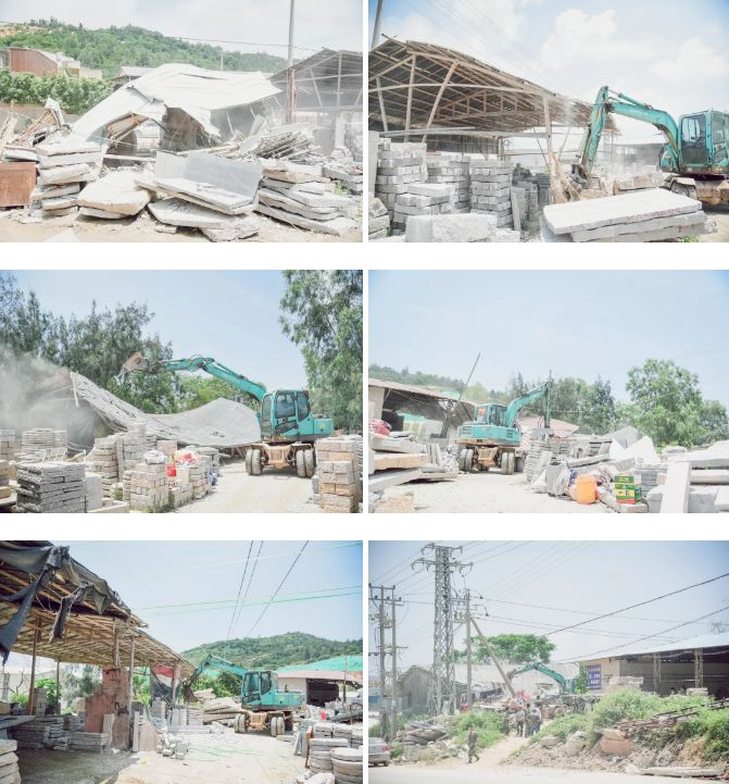 南安市石井鎮(zhèn)“重拳出擊”：取締“三無”石材加工廠，拆除面積總計1670平方米