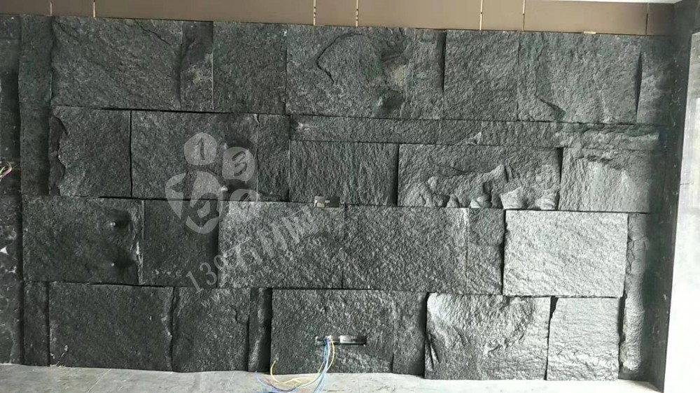 芝麻黑等黑色石材自然面復古背景墻裝飾 中國風的韻味 世界流行