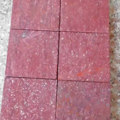 雞血紅方塊石 正方形廣場走道地鋪轉