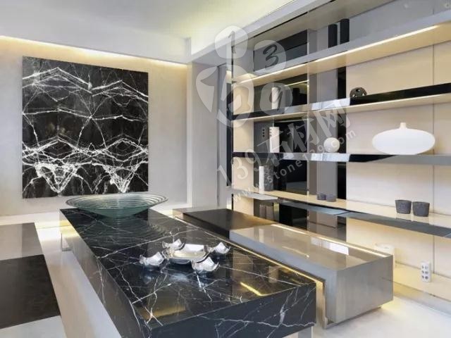 黑色石材帶根的三個品種（黑白根、茶玉、勞倫黑金）對比介紹