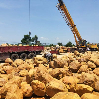 批發深圳地區黃蠟石，噸位石，大型景觀石，刻字石，招牌石