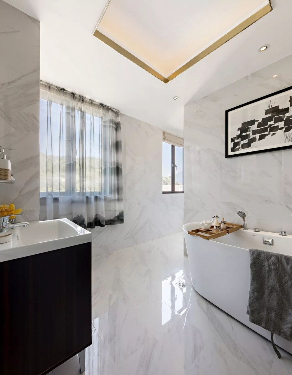 文人書香氣息濃厚的大理石背景墻裝飾風(fēng)格