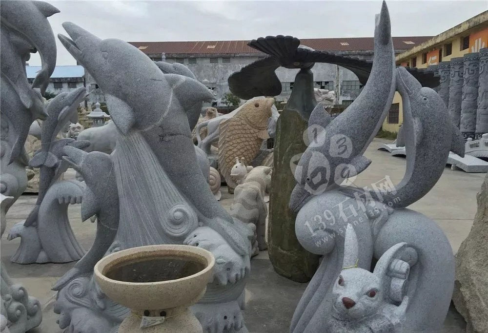 漁業石雕主題海洋生物館 寓意生動形象 栩栩如生