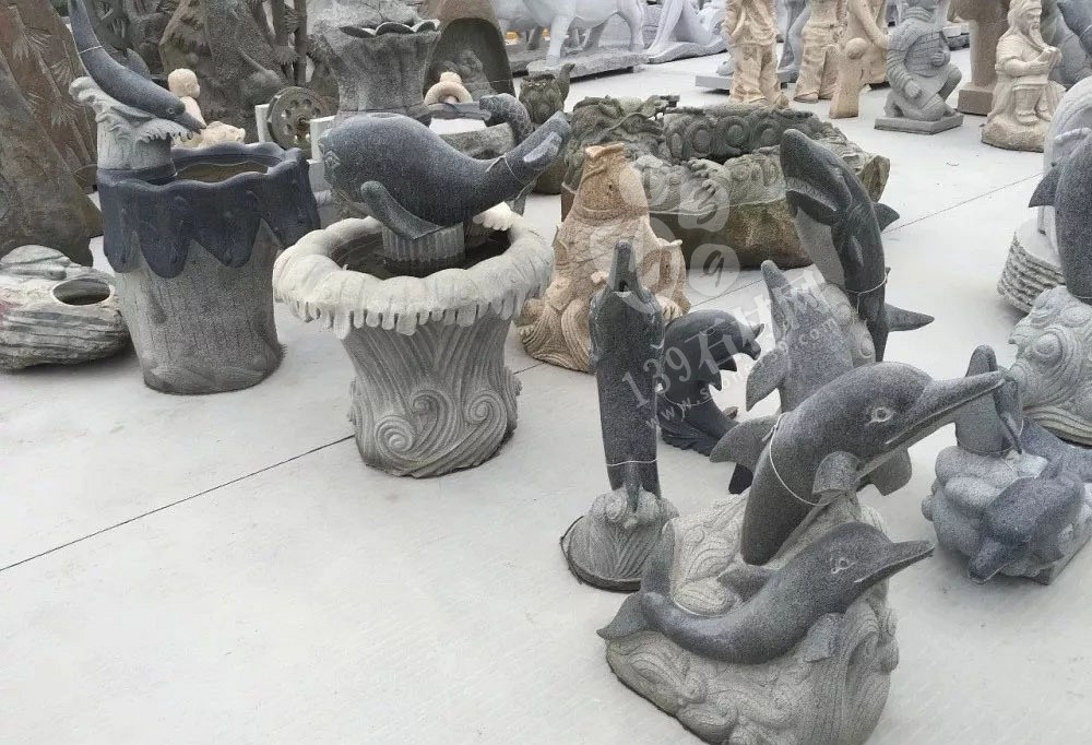 漁業石雕主題海洋生物館 寓意生動形象 栩栩如生