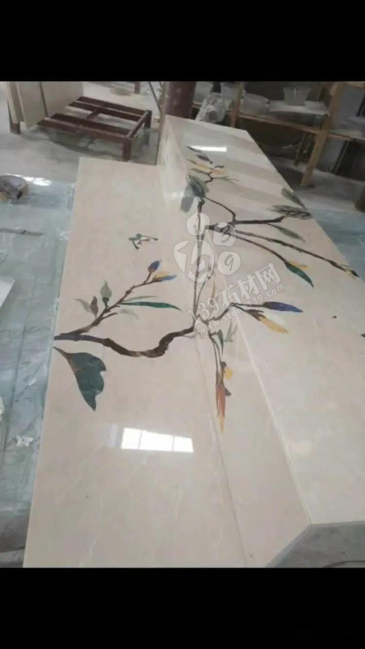 美呆了！大理石樓梯追紋（水刀拼花）效果制作工藝全流程介紹