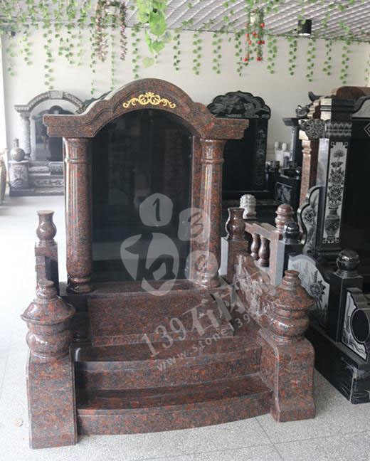 【石材搭配】英國棕與山西黑做墓碑“平安吉祥,添丁進財”