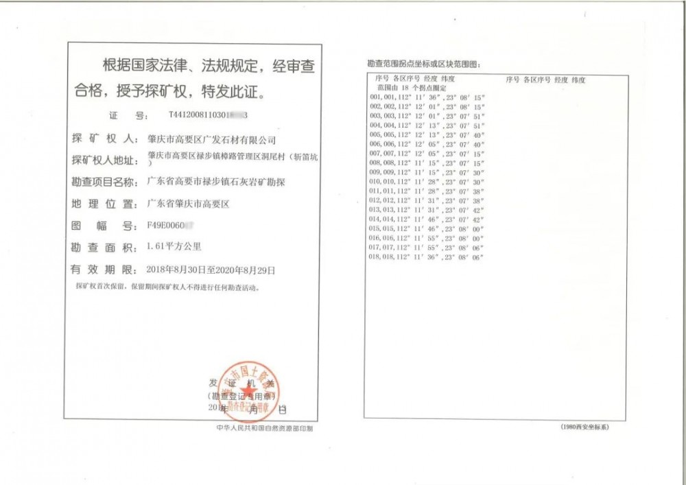 廣東肇慶廣發(fā)石材2500萬噸建筑用石灰?guī)r項目股權轉讓