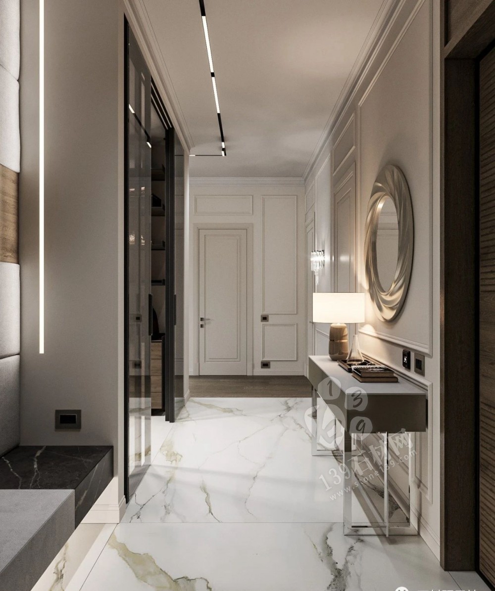 想要時尚潮流的玄關，試試大理石吧