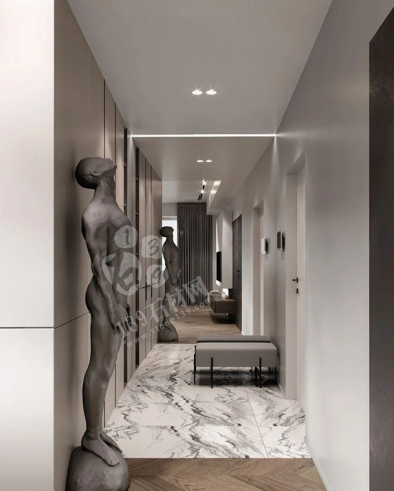 想要時尚潮流的玄關,試試大理石吧