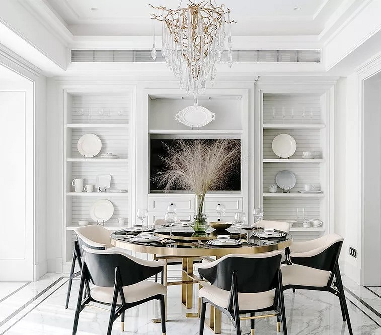 黑白大理石+金屬線,精致優雅的完美搭配