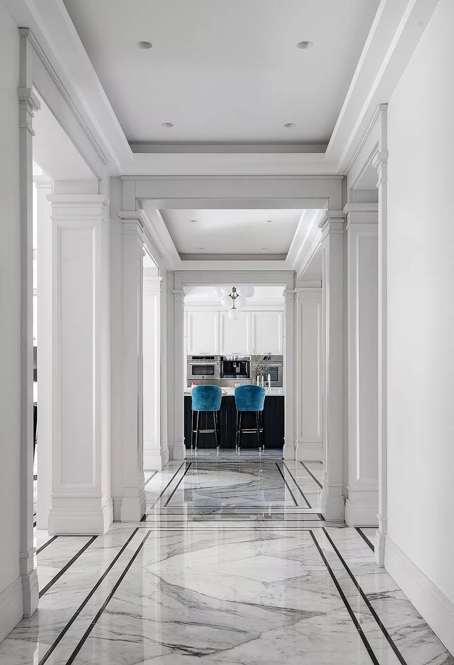 黑白大理石+金屬線,精致優雅的完美搭配