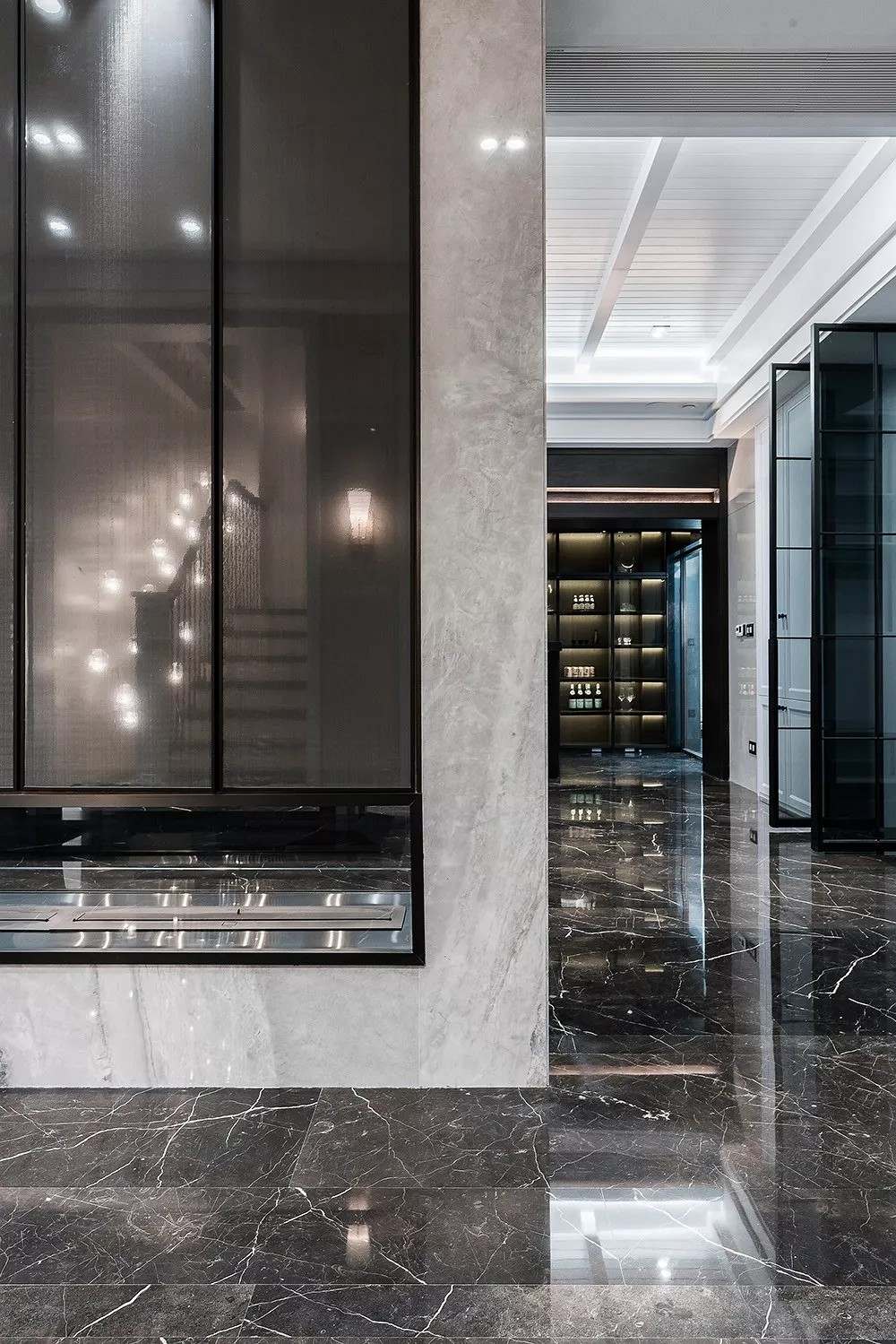 黑白大理石+金屬線,精致優雅的完美搭配