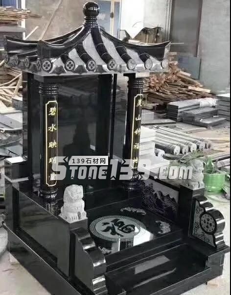 純黑色墓碑石好料還是中國(guó)的山西黑