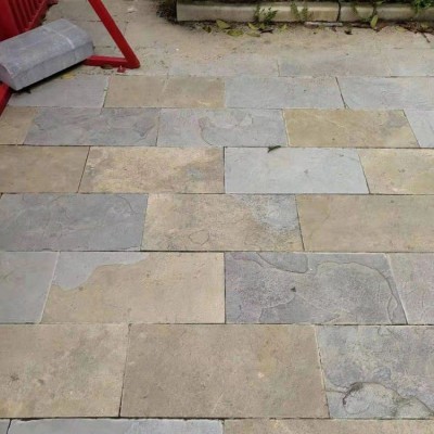 銹板巖自然面鋪地應用 (2)