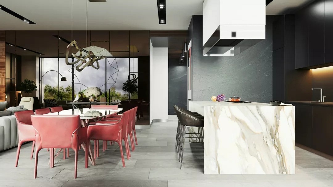 大理石高級灰搭配裝飾，橫豎都有范